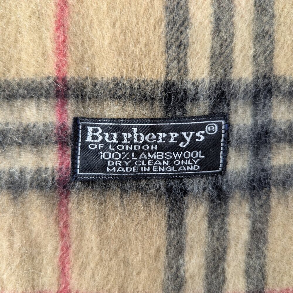 BURBERRY Lambswool Beige Check Scarf – Classic Plaid – ICONIC LOOK – VALUE - Picture 2 of 6